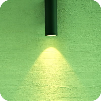 Light on green wall