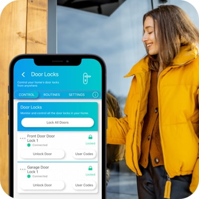 Woman Unlocking Door